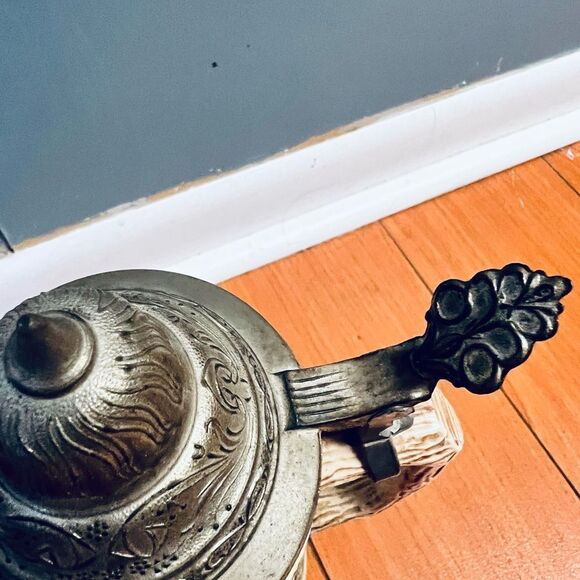 GERZ Beer Stein Pewter Lid Tavern Scene ”Frohbeim Bier Das Lieben Wir" V… - Picture 16 of 17